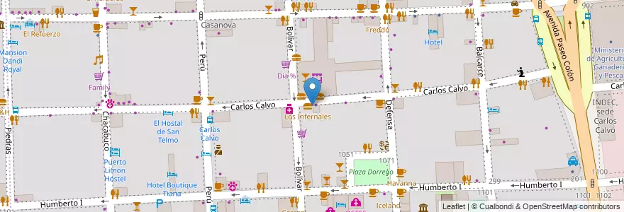 Mapa de ubicacion de Mercadito Latino, San Telmo en Argentina, Ciudad Autónoma De Buenos Aires, Comuna 1, Buenos Aires.