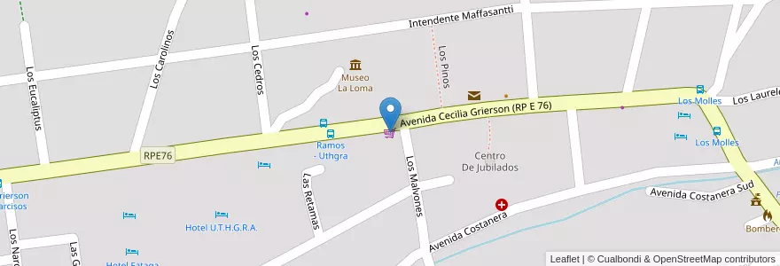 Mapa de ubicacion de Mercadito Los Cocos en Argentine, Córdoba, Departamento Punilla, Pedanía Dolores, Municipio De Los Cocos.