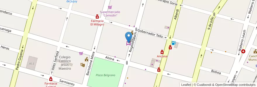 Mapa de ubicacion de Mercado en Arjantin, Jujuy, Departamento San Pedro, Municipio De San Pedro De Jujuy.