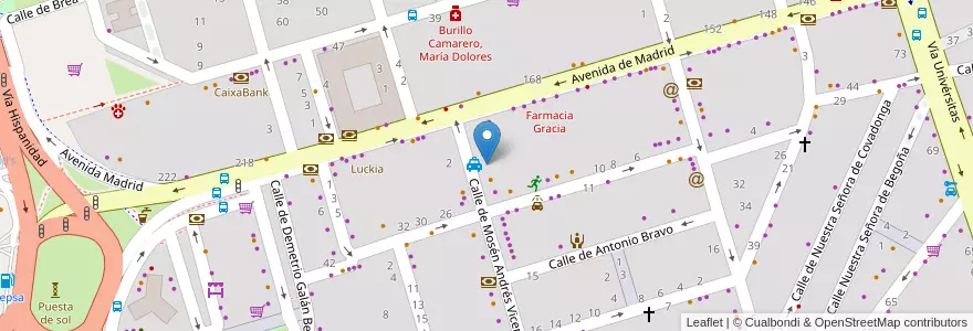 Mapa de ubicacion de Mercado Andrés Vicente en اسپانیا, Aragón, ساراگوسا, Zaragoza, ساراگوسا.