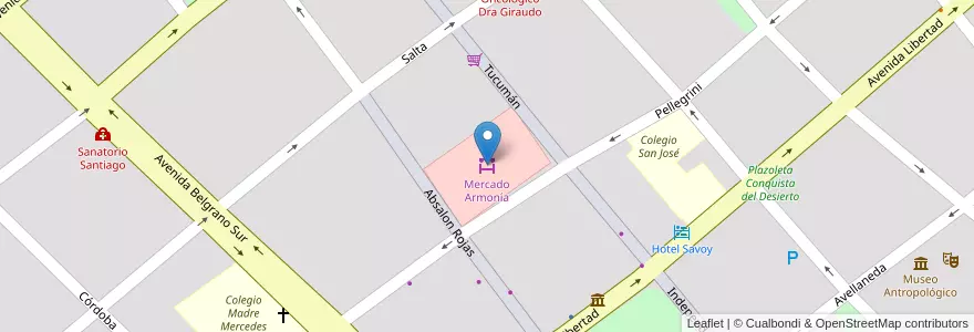 Mapa de ubicacion de Mercado Armonía en Argentine, Santiago Del Estero, Departamento Capital, Santiago Del Estero.