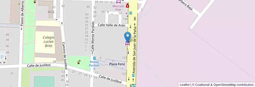 Mapa de ubicacion de Mercado Arrabal en Испания, Арагон, Сарагоса, Zaragoza, Сарагоса.