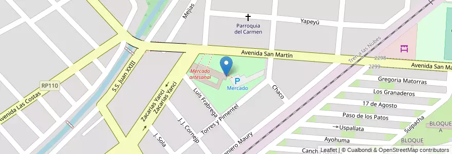 Mapa de ubicacion de Mercado Artesanal en Argentine, Salta, Capital, Municipio De Salta, Salta.