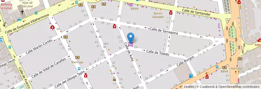 Mapa de ubicacion de Mercado Ávila-Tarragona en スペイン, アラゴン州, サラゴサ, Zaragoza, サラゴサ.