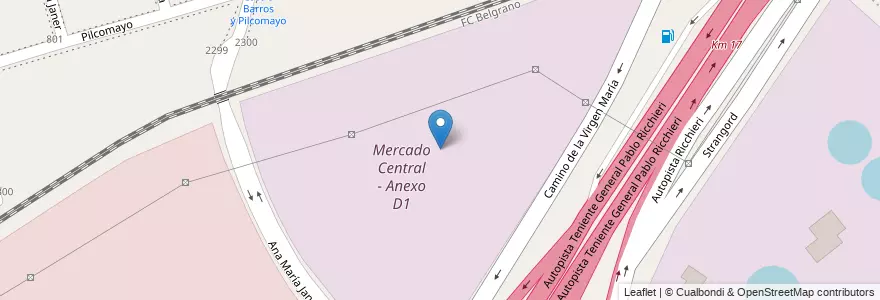 Mapa de ubicacion de Mercado Central - Anexo D1 en Argentinien, Provinz Buenos Aires, Partido De La Matanza, Aldo Bonzi.