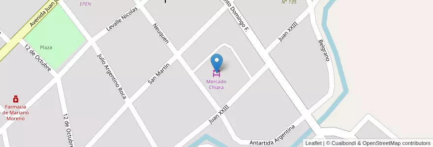 Mapa de ubicacion de Mercado Chiara en Arjantin, Şili, Neuquén, Departamento Zapala, Mariano Moreno, Mariano Moreno.