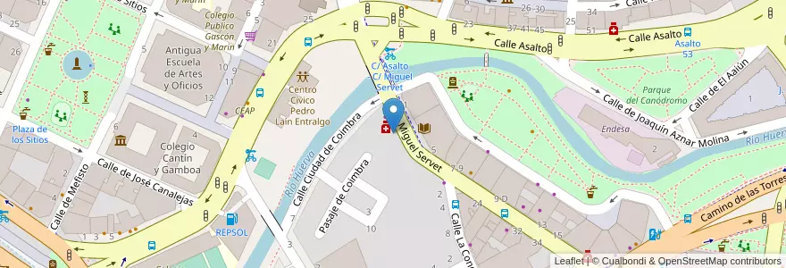 Mapa de ubicacion de Mercado Coimbra en Espagne, Aragon, Saragosse, Zaragoza, Saragosse.