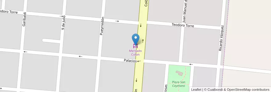 Mapa de ubicacion de Mercado Colon en Argentina, Buenos Aires, Partido De Puan, Puan.