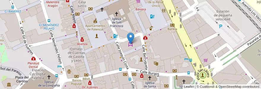 Mapa de ubicacion de Mercado de Abastos en スペイン, カスティーリャ・イ・レオン州, Palencia, Campos, Palencia.