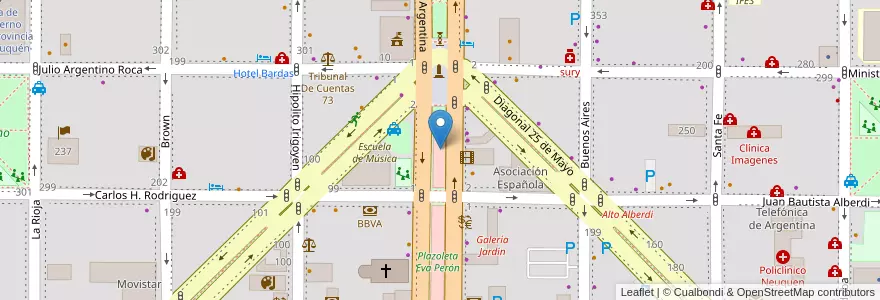 Mapa de ubicacion de Mercado de Artesanos en Argentina, Chile, Neuquén, Departamento Confluencia, Municipio De Neuquén, Neuquén.