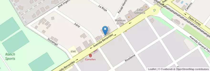 Mapa de ubicacion de Mercado de Golosinas en アルゼンチン, ブエノスアイレス州, Partido De Tigre, Benavídez.