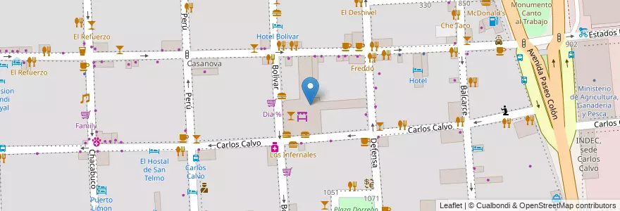 Mapa de ubicacion de Mercado de San Telmo, San Telmo en الأرجنتين, Ciudad Autónoma De Buenos Aires, Comuna 1, Buenos Aires.