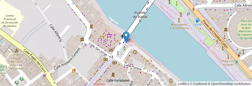 Mapa de ubicacion de Mercado de Triana en Испания, Андалусия, Севилья, Севилья.