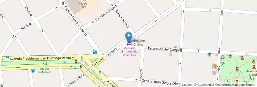 Mapa de ubicacion de Mercado el mundialito despenza en Argentine, Province De Buenos Aires, Partido De Morón.