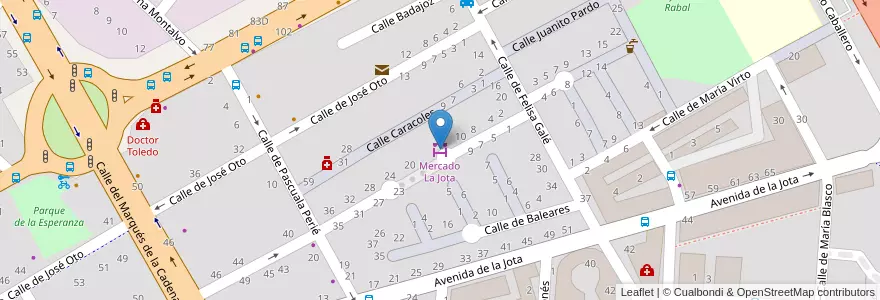 Mapa de ubicacion de Mercado La Jota en スペイン, アラゴン州, サラゴサ, Zaragoza, サラゴサ.
