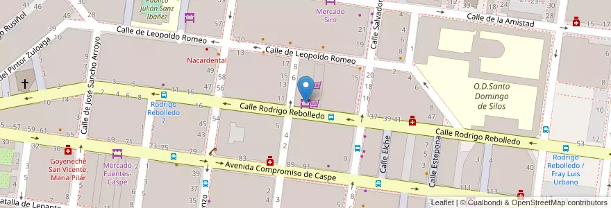 Mapa de ubicacion de Mercado Las Fuentes en Espagne, Aragon, Saragosse, Zaragoza, Saragosse.