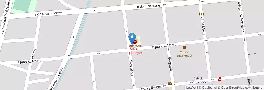 Mapa de ubicacion de Mercado Luna Instituto Medico Quirurgico en Arjantin, La Rioja, Departamento Capital, La Rioja.