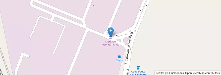 Mapa de ubicacion de Mercado Mercazaragoza en İspanya, Aragón, Zaragoza, Zaragoza, Zaragoza.