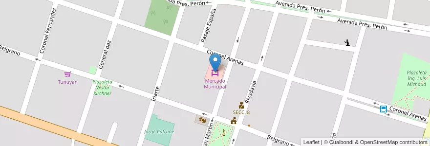 Mapa de ubicacion de Mercado Municipal en 阿根廷, Jujuy, Departamento El Carmen, Municipio De El Carmen, El Carmen.