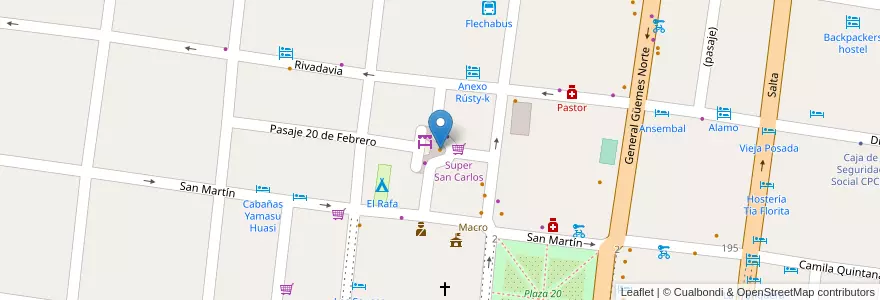 Mapa de ubicacion de Mercado Municipal en الأرجنتين, Salta, Cafayate, Municipio De Cafayate.