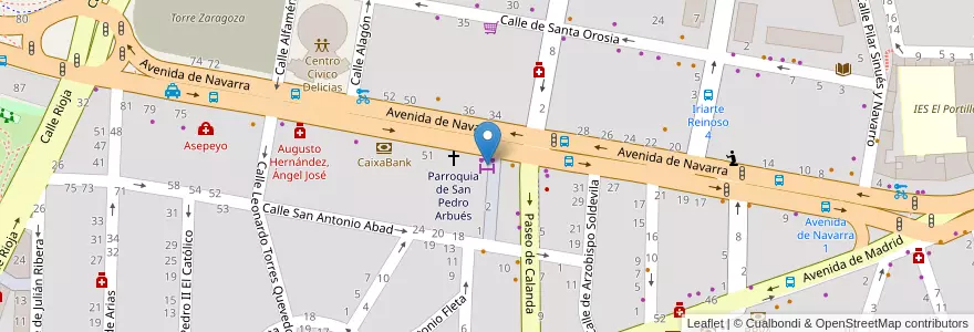 Mapa de ubicacion de Mercado Navarra en Espagne, Aragon, Saragosse, Zaragoza, Saragosse.