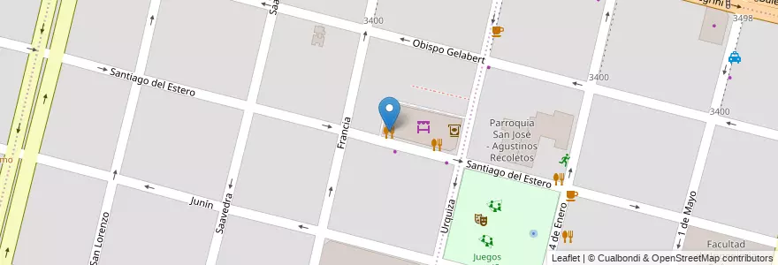 Mapa de ubicacion de Mercado Norte Local 1 en アルゼンチン, サンタフェ州, Departamento La Capital, Santa Fe Capital, Santa Fe.