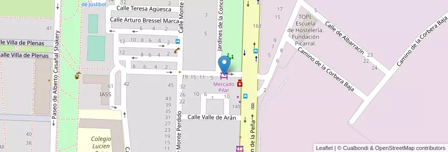 Mapa de ubicacion de Mercado Pilar en Sepanyol, Aragón, Zaragoza, Zaragoza, Zaragoza.