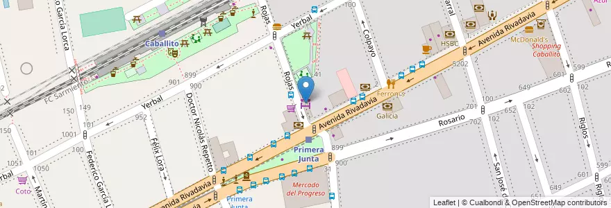 Mapa de ubicacion de Mercado Primera Junta, Caballito en آرژانتین, Ciudad Autónoma De Buenos Aires, Buenos Aires, Comuna 6.