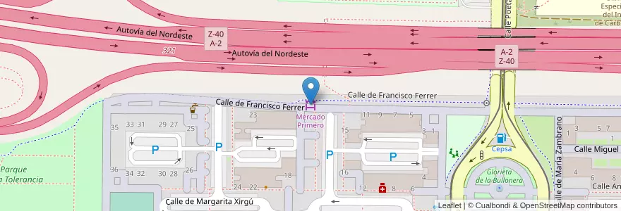 Mapa de ubicacion de Mercado Primero en Spanje, Aragón, Zaragoza, Zaragoza, Zaragoza.
