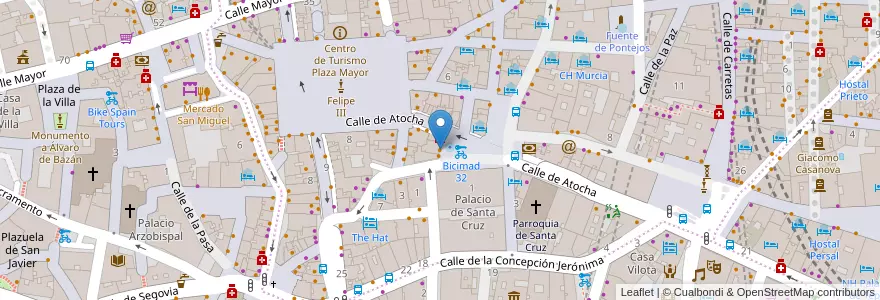 Mapa de ubicacion de Mercado Provenzal en اسپانیا, بخش خودمختار مادرید, بخش خودمختار مادرید, Área Metropolitana De Madrid Y Corredor Del Henares, مادرید.