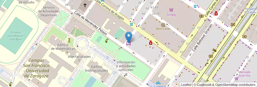 Mapa de ubicacion de Mercado San Antonio Maria Claret en Spanien, Aragonien, Saragossa, Zaragoza, Saragossa.