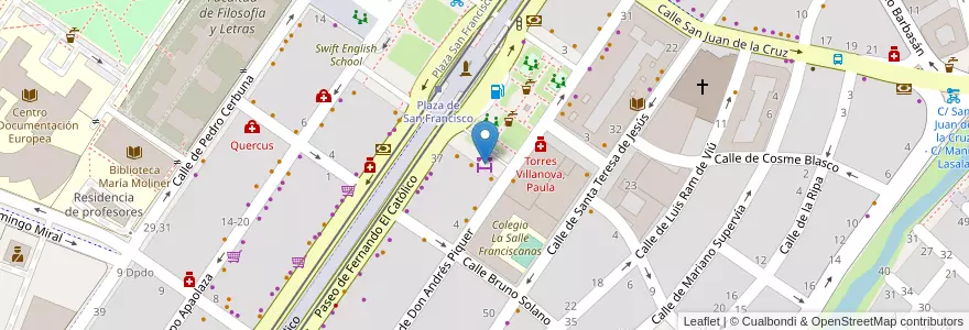 Mapa de ubicacion de Mercado San Francisco en İspanya, Aragón, Zaragoza, Zaragoza, Zaragoza.