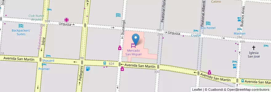 Mapa de ubicacion de Mercado San Miguel en Аргентина, Сальта, Capital, Municipio De Salta, Salta.