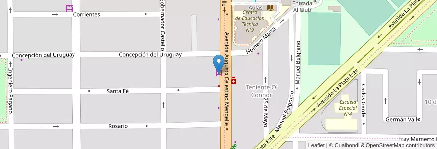 Mapa de ubicacion de Mercado Santi en アルゼンチン, チリ, リオネグロ州, Cipolletti, Departamento General Roca.