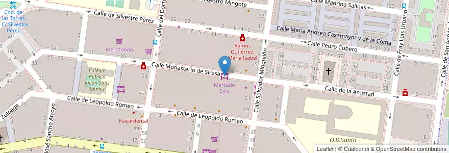 Mapa de ubicacion de Mercado Siro en Espanha, Aragão, Saragoça, Zaragoza, Saragoça.