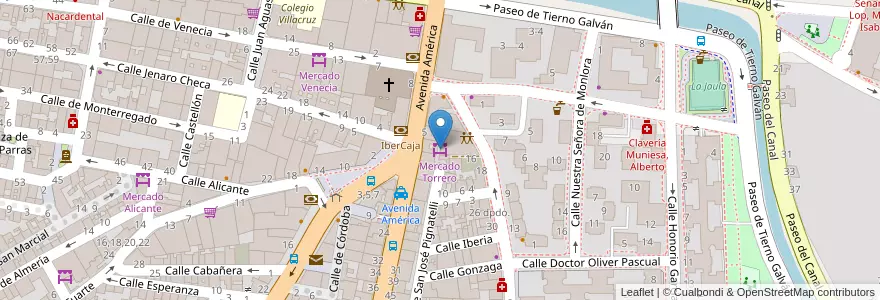 Mapa de ubicacion de Mercado Torrero en Espagne, Aragon, Saragosse, Zaragoza, Saragosse.