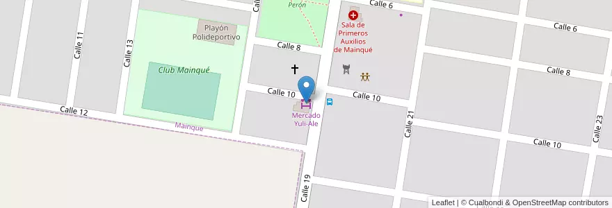 Mapa de ubicacion de Mercado Yuli-Ale en 阿根廷, 内格罗河省, Departamento General Roca, Municipio De Mainqué, Mainque.
