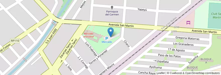 Mapa de ubicacion de Mercado en Argentinië, Salta, Capital, Municipio De Salta, Salta.