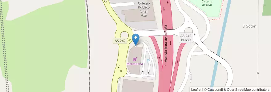 Mapa de ubicacion de Mercadona en إسبانيا, أستورياس, أستورياس, Lena.
