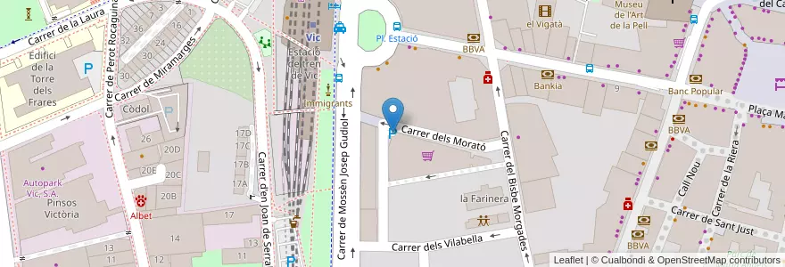 Mapa de ubicacion de Mercat Municipal de Vic en スペイン, カタルーニャ州, Barcelona, Osona, Vic.