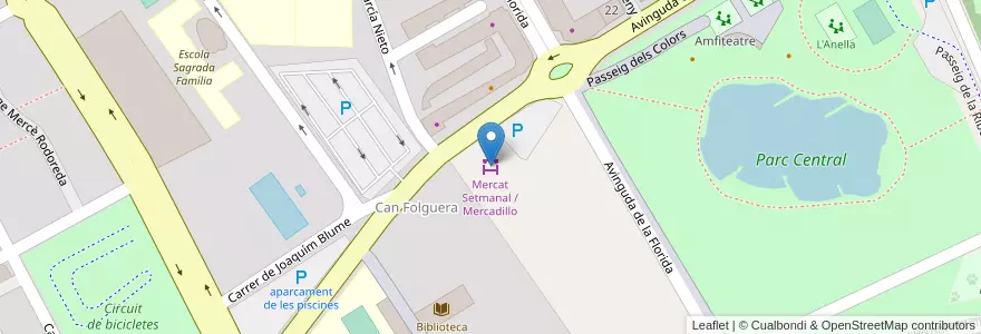 Mapa de ubicacion de Mercat Setmanal / Mercadillo en Испания, Каталония, Барселона, Vallès Occidental, Santa Perpètua De Mogoda.