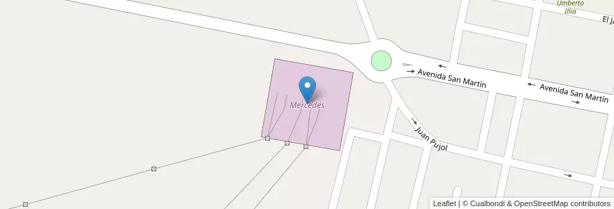 Mapa de ubicacion de Mercedes en Argentinië, Corrientes, Departamento Mercedes, Municipio De Mercedes.