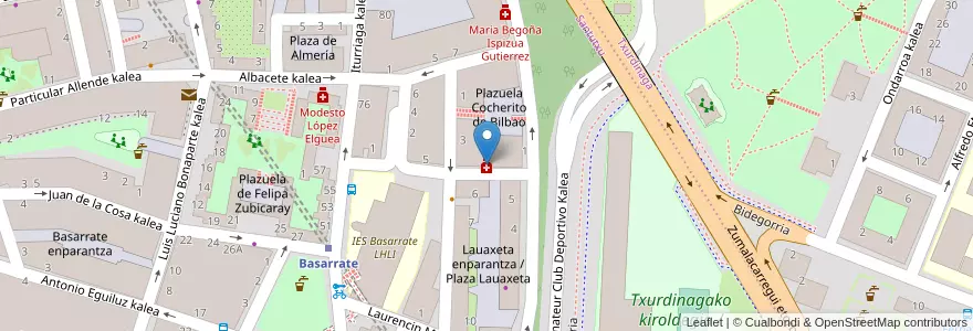 Mapa de ubicacion de Mercedes Euba Ibarreche en Spanje, Baskenland, Biskaje, Bilboaldea, Bilbao.