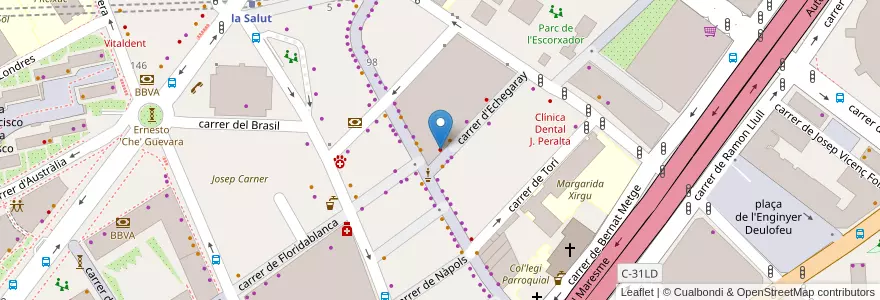 Mapa de ubicacion de Mercedes Garcia Muns en España, Catalunya, Barcelona, Barcelonès, Badalona.