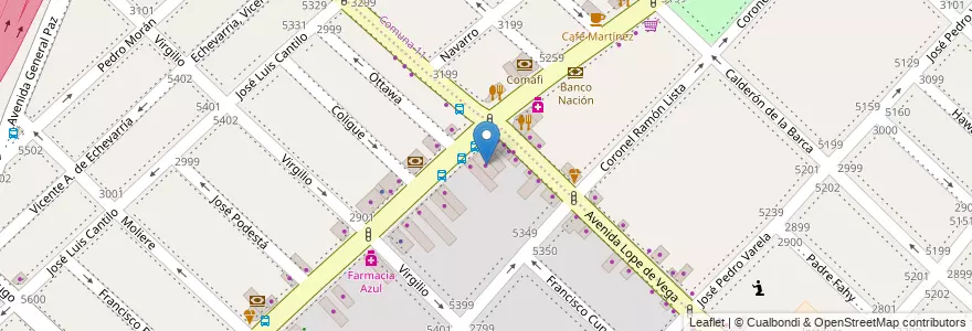 Mapa de ubicacion de Merceria Adry, Villa Real en 아르헨티나, 부에노스아이레스주, Comuna 10, Partido De Tres De Febrero.