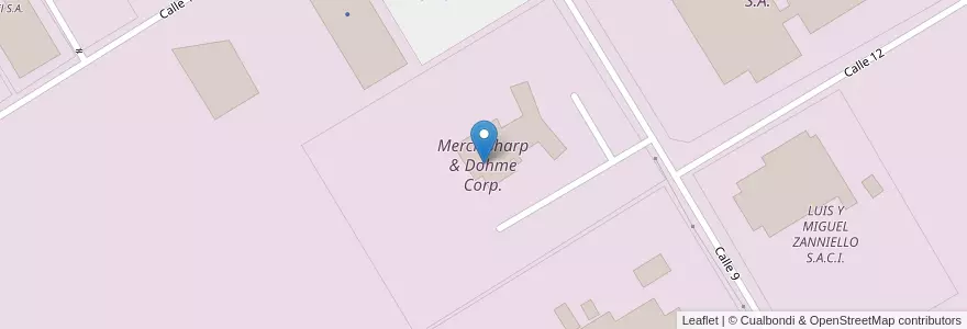 Mapa de ubicacion de Merck Sharp & Dohme Corp. en 阿根廷, 布宜诺斯艾利斯省, Partido Del Pilar, Fátima.