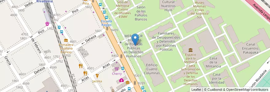 Mapa de ubicacion de MERCOSUR - Instituto de Políticas Públicas en Derechos Humanos, Nuñez en Argentinien, Ciudad Autónoma De Buenos Aires, Buenos Aires, Comuna 13.