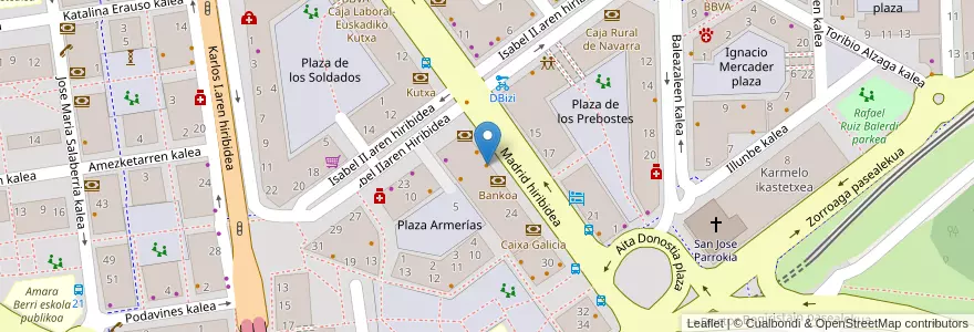 Mapa de ubicacion de Mesçon Avenida en 西班牙, 巴斯克, Gipuzkoa, Donostialdea, Donostia/San Sebastián.