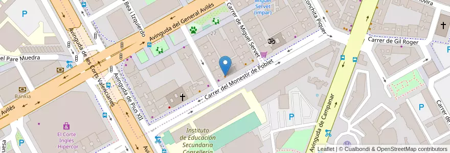 Mapa de ubicacion de Mesón Adrián en 스페인, Comunitat Valenciana, València / Valencia, Comarca De València, València.