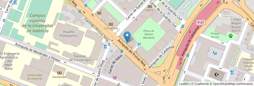 Mapa de ubicacion de Mesón Asador D Donosti en 스페인, Comunitat Valenciana, València / Valencia, Comarca De València, València.